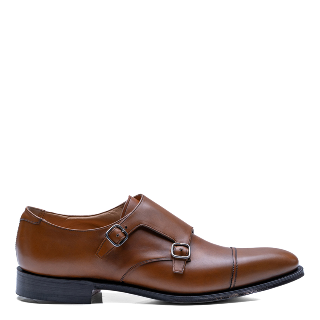 Brown Leather Bicester Doublemonk Shoe