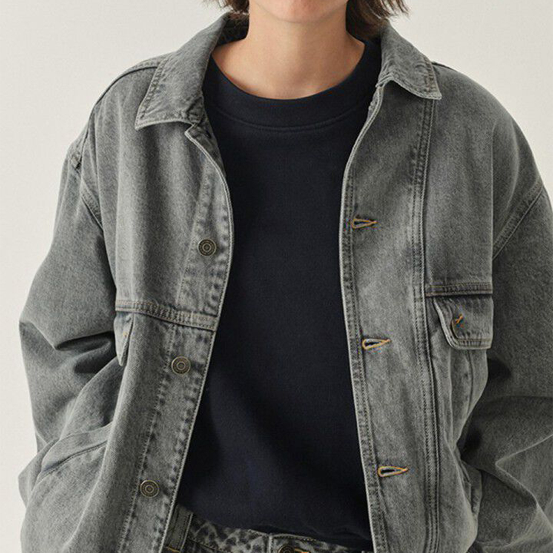 Unisex Grey Denim Shirt