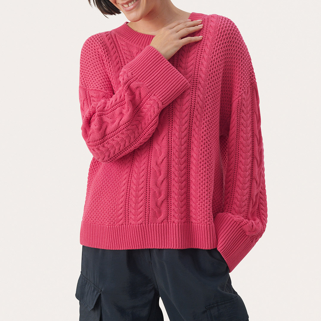 Deep Pink Wool Blend Fry Jumper