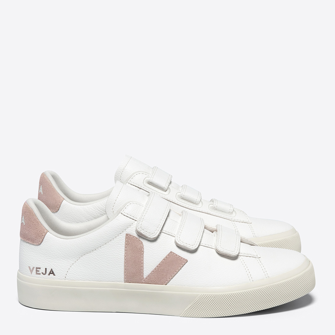 Women's White/Pink Recife Leather Trainer