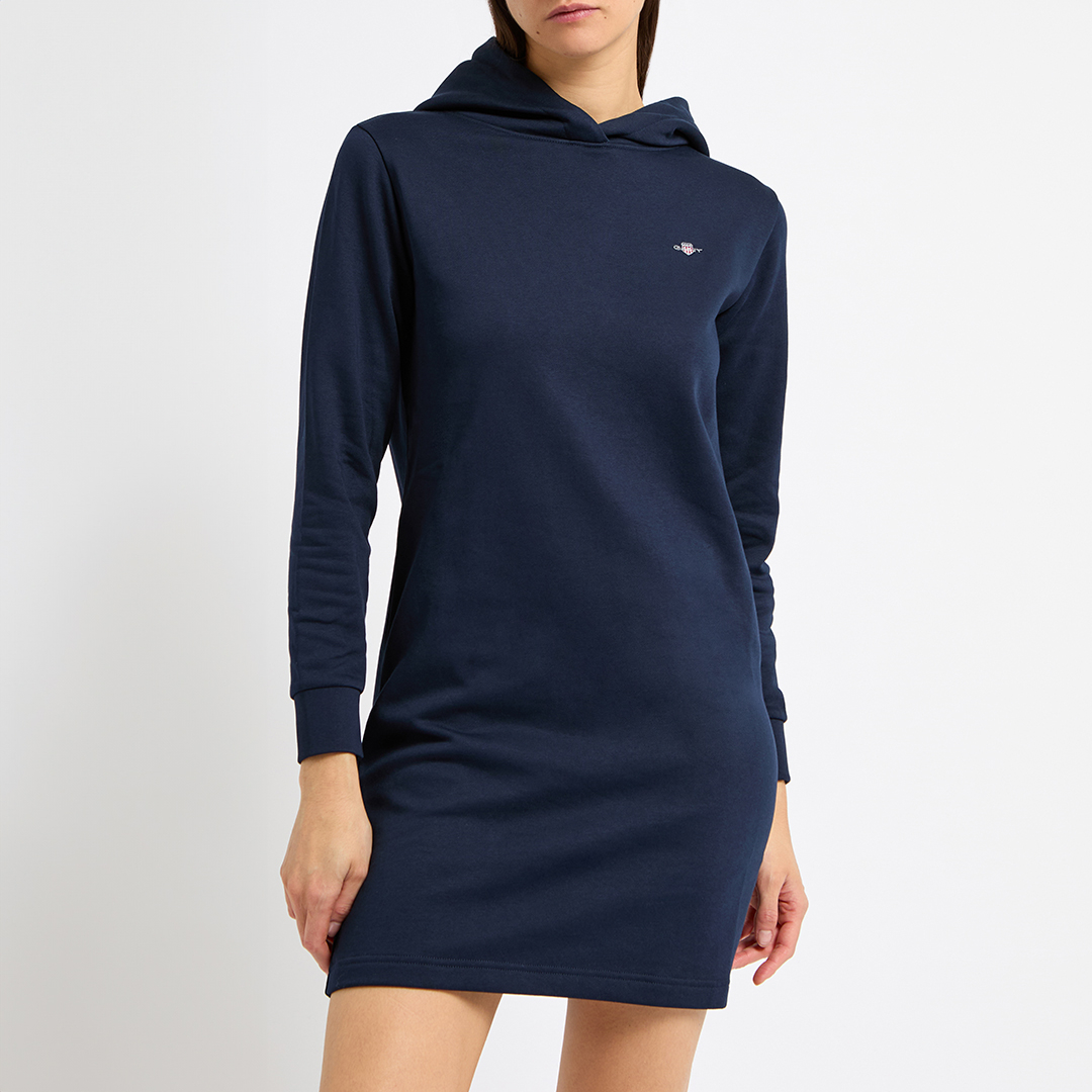 Navy Regular Shield Logo Hoodie Dress