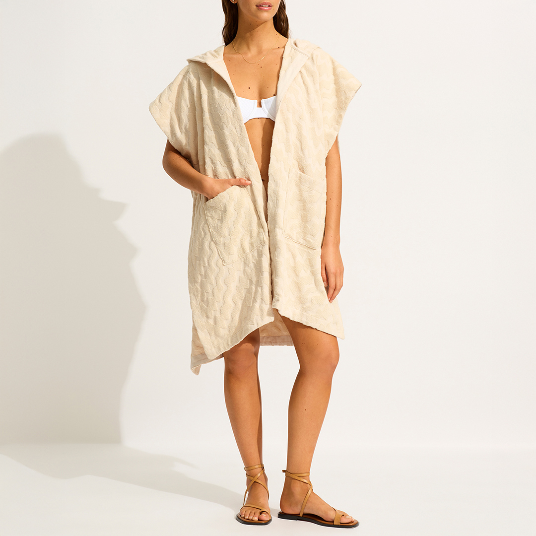 Beige Spring Festival Towel Poncho