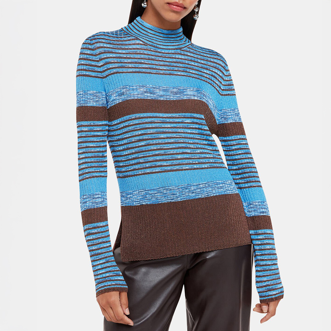 Blue/Brown Stripe Knitted Top