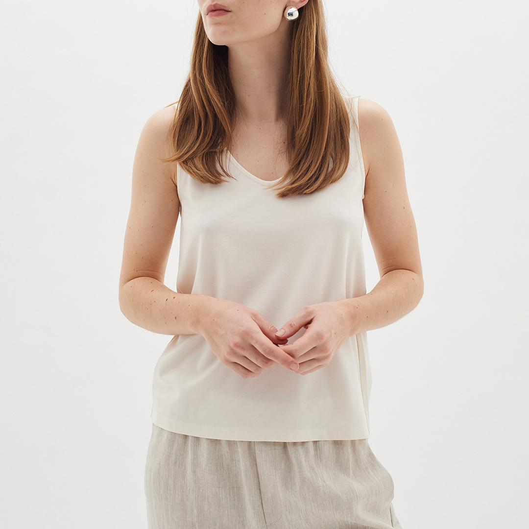 Ivory Soft V-Neck Vest