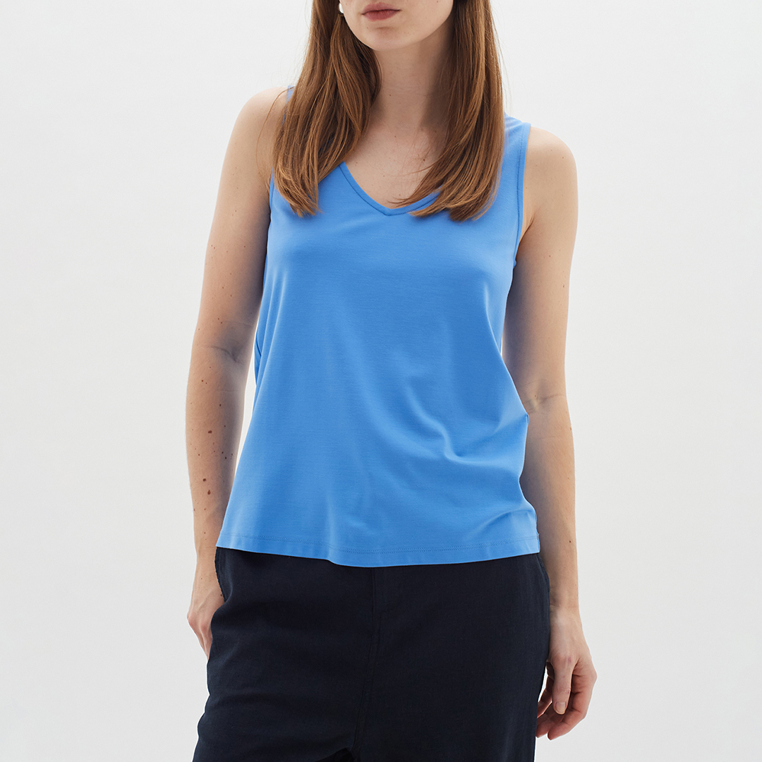 Blue Soft V-Neck Vest