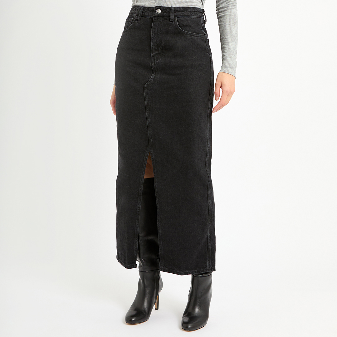 Black Matilda Denim Skirt