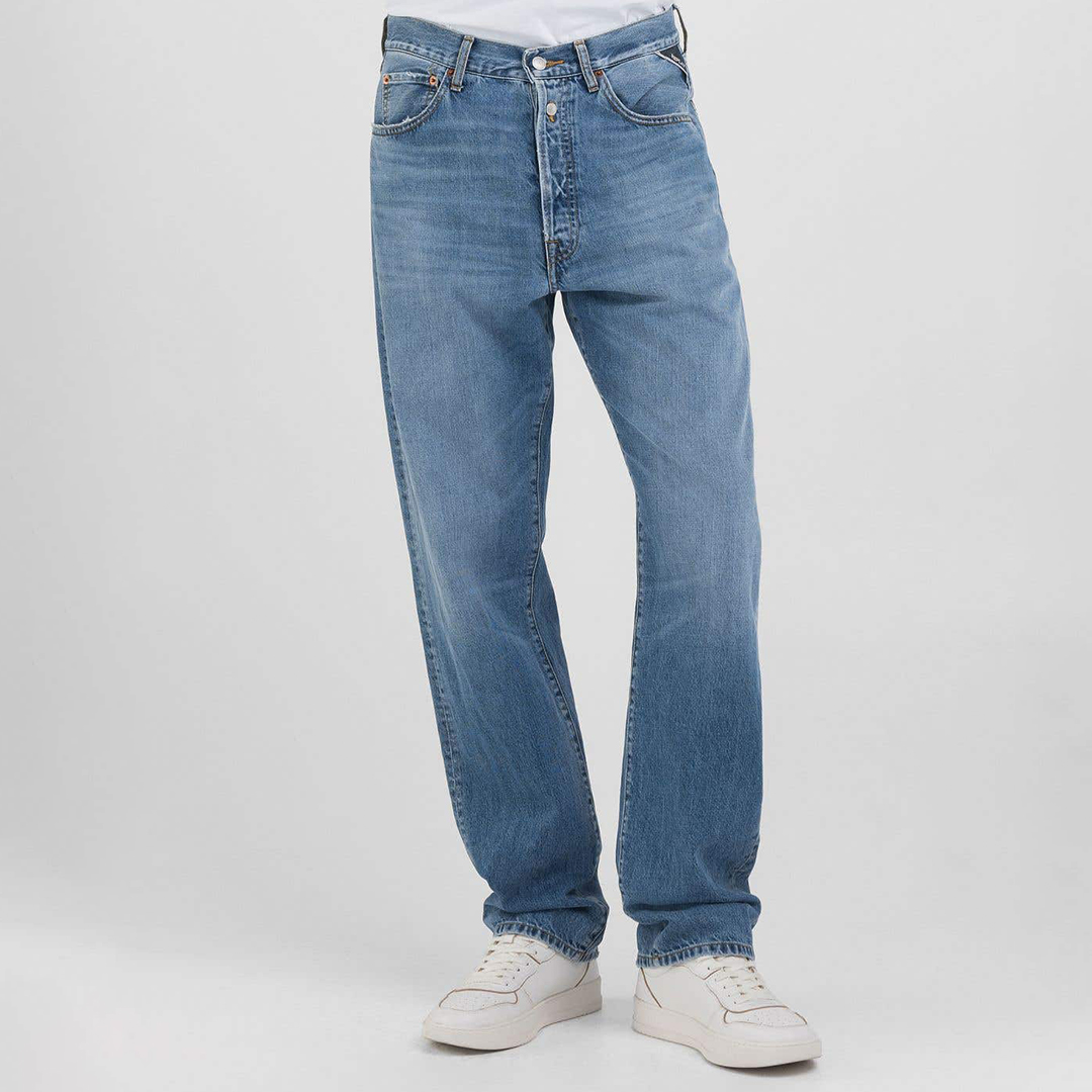 Blue M9ZERO1 Eco Plus Straight Stretch Jeans