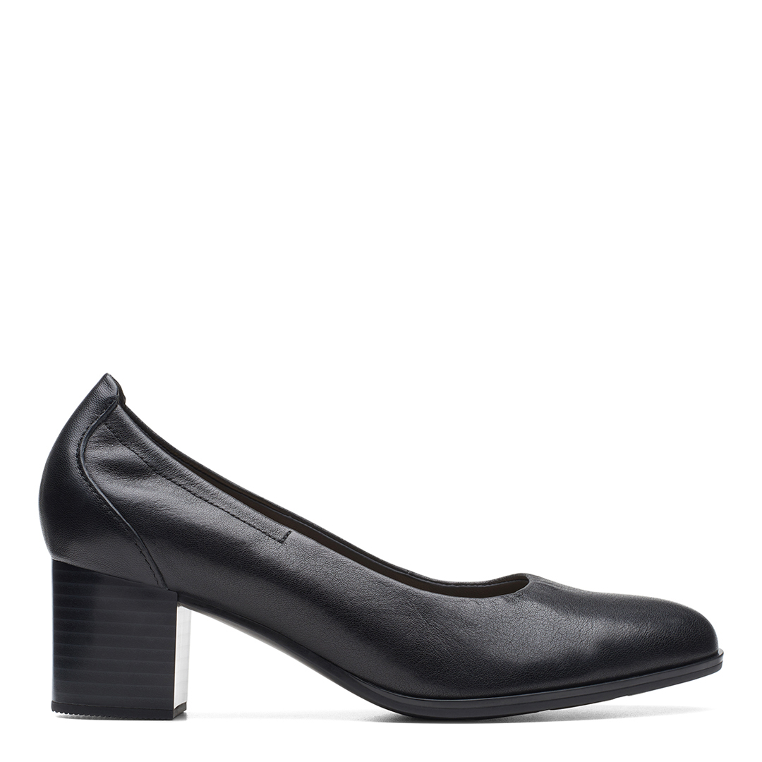 Black Leather Loken Step Wide Fit Court Shoe