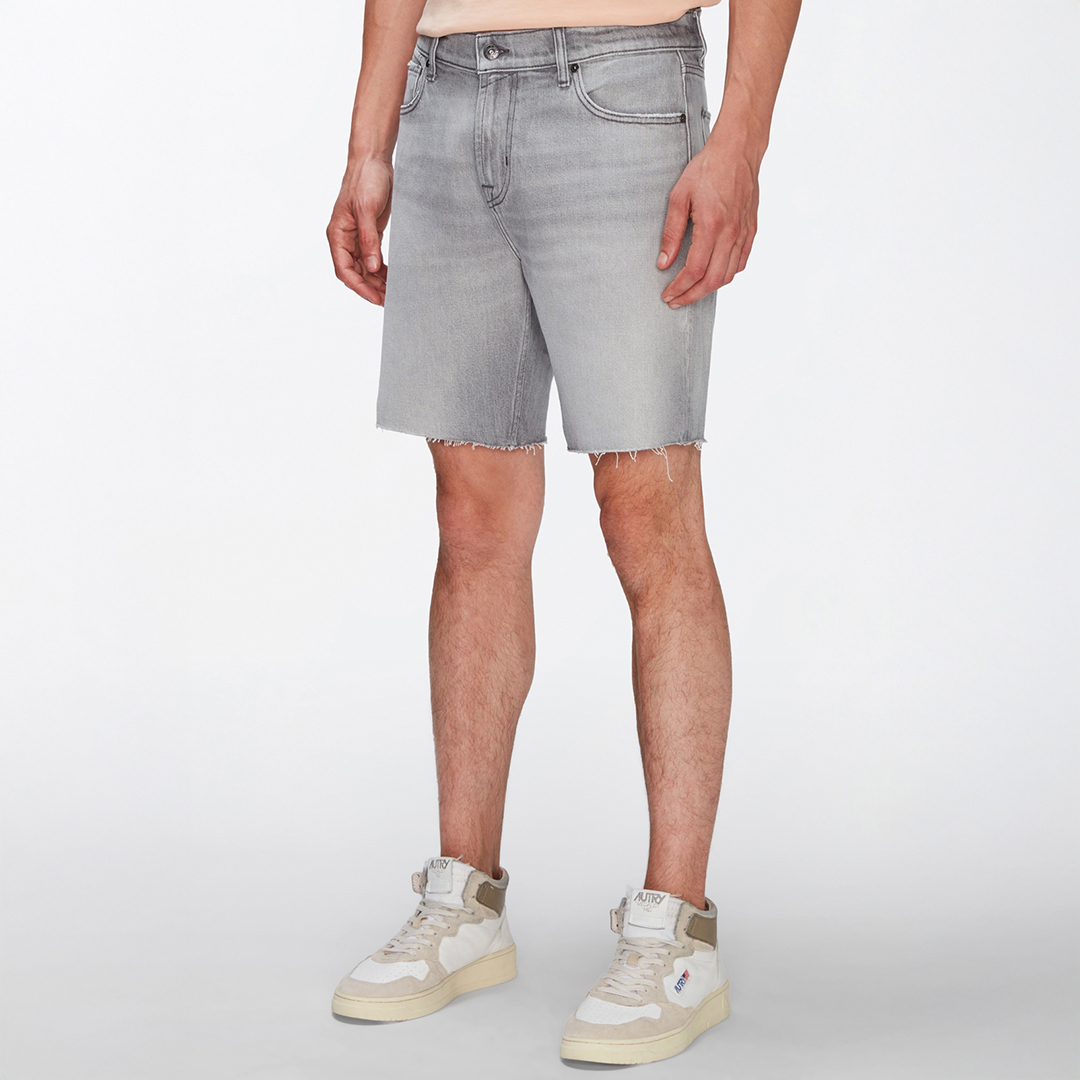 Grey Straight Stretch Shorts