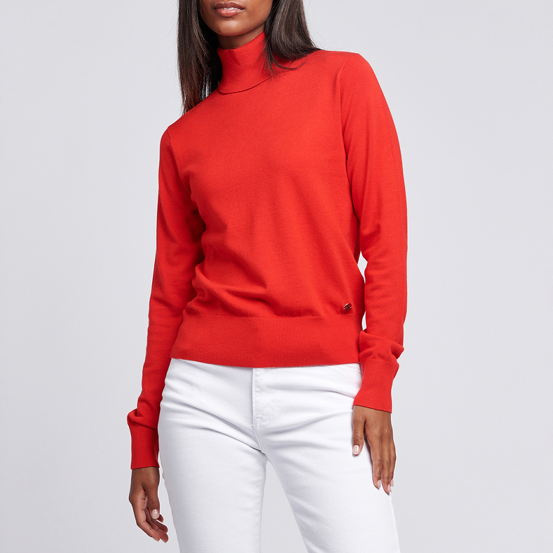 Scarlet Roll Neck Fine Knit Jumper