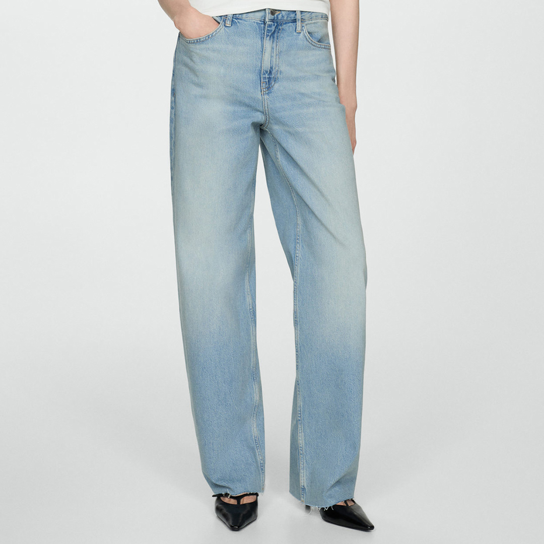 Light Vintage Blue Mid-Rise Straight Jeans