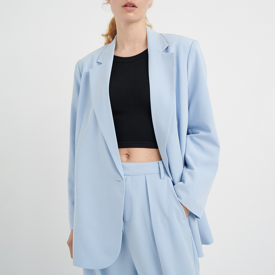 Blue Naxa Single Breasted Blazer