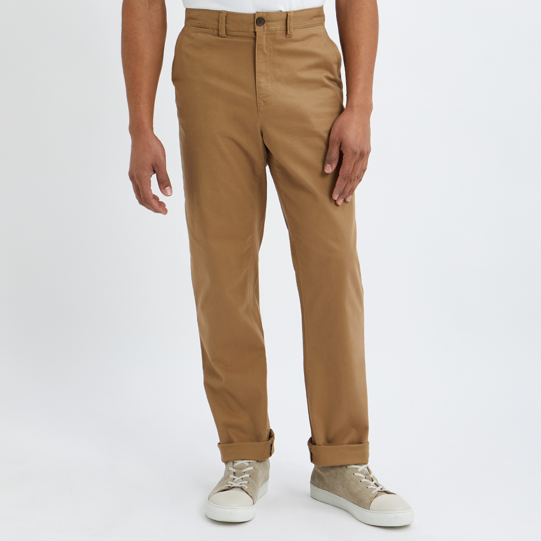 Beige Classic Chino Trousers