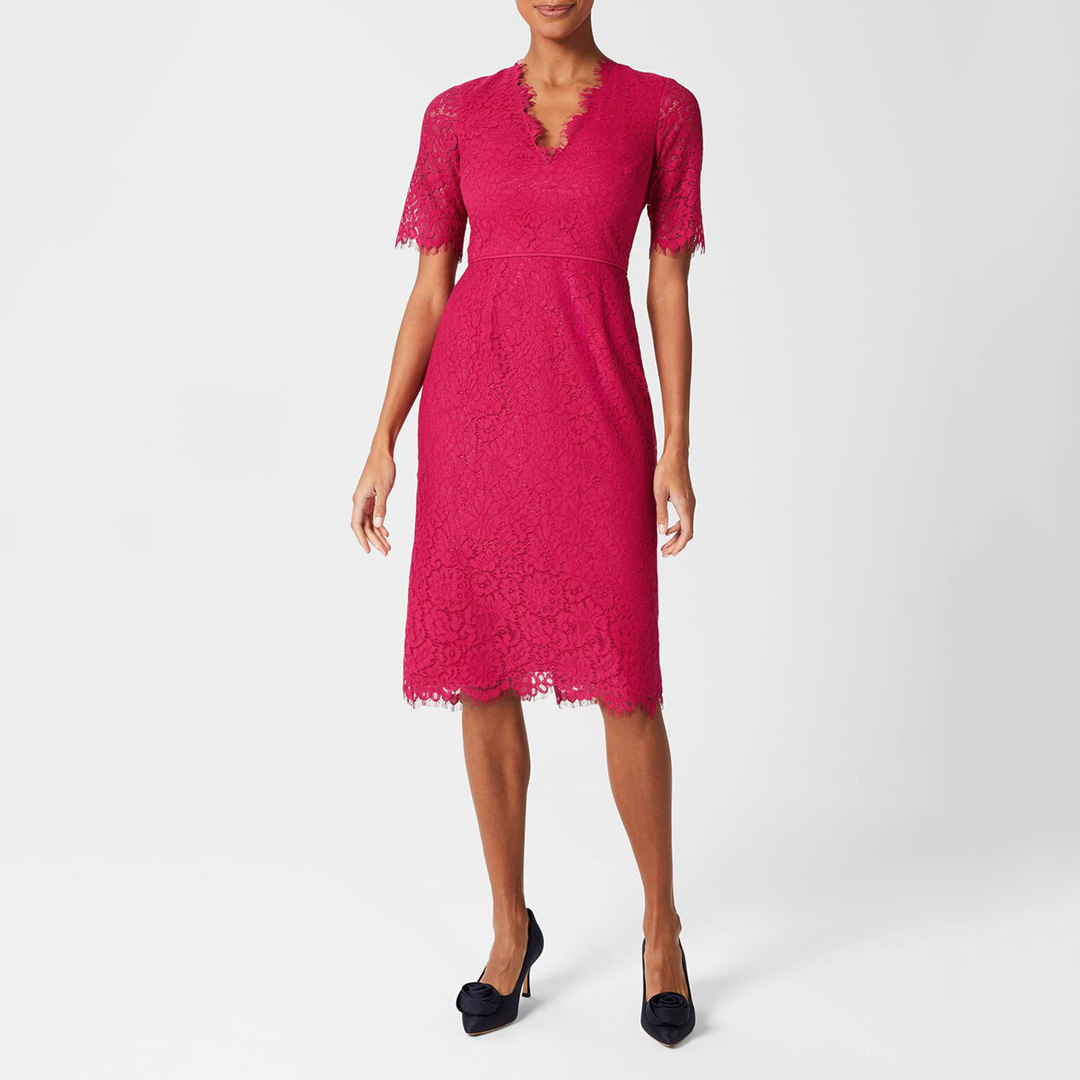 Pink Anastasia Shift Lace Dress