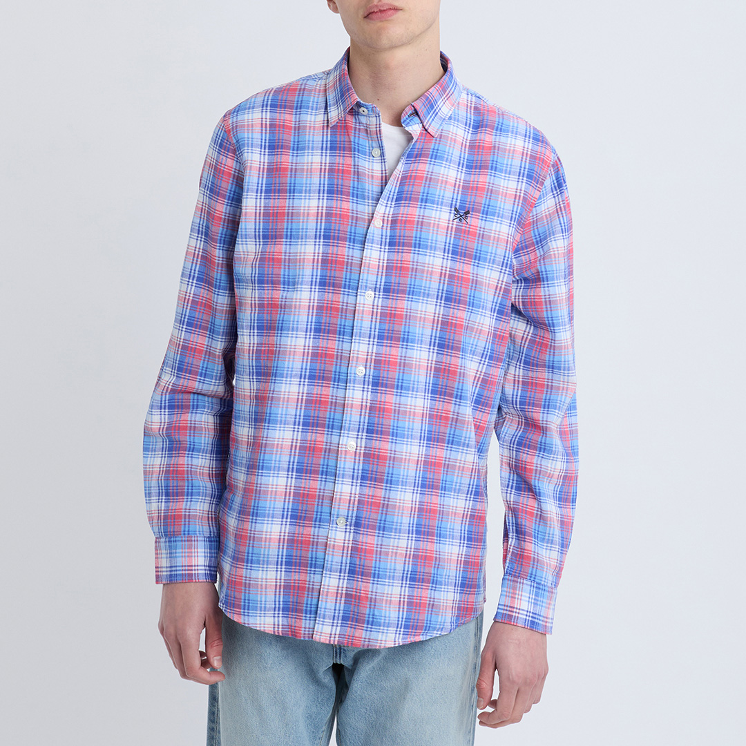 Blue/Red Linen Check Shirt