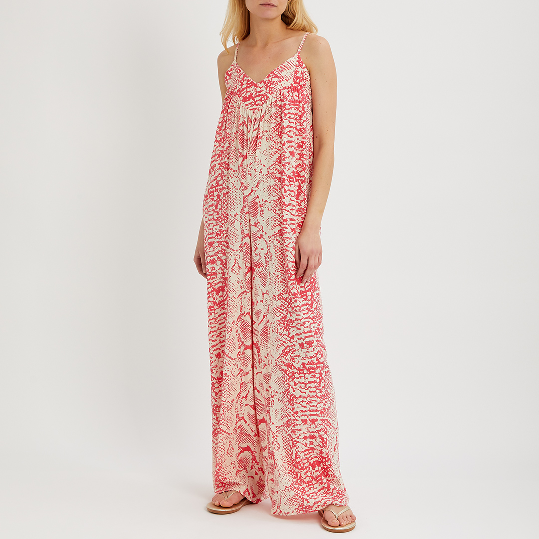 Geranium Safari Print Wide Leg Jumpsuit