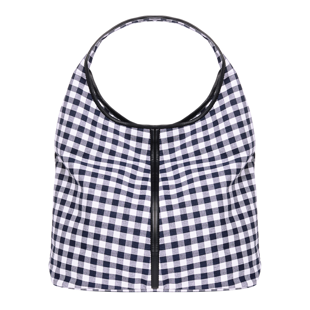 Navy/White Check Lula Bag