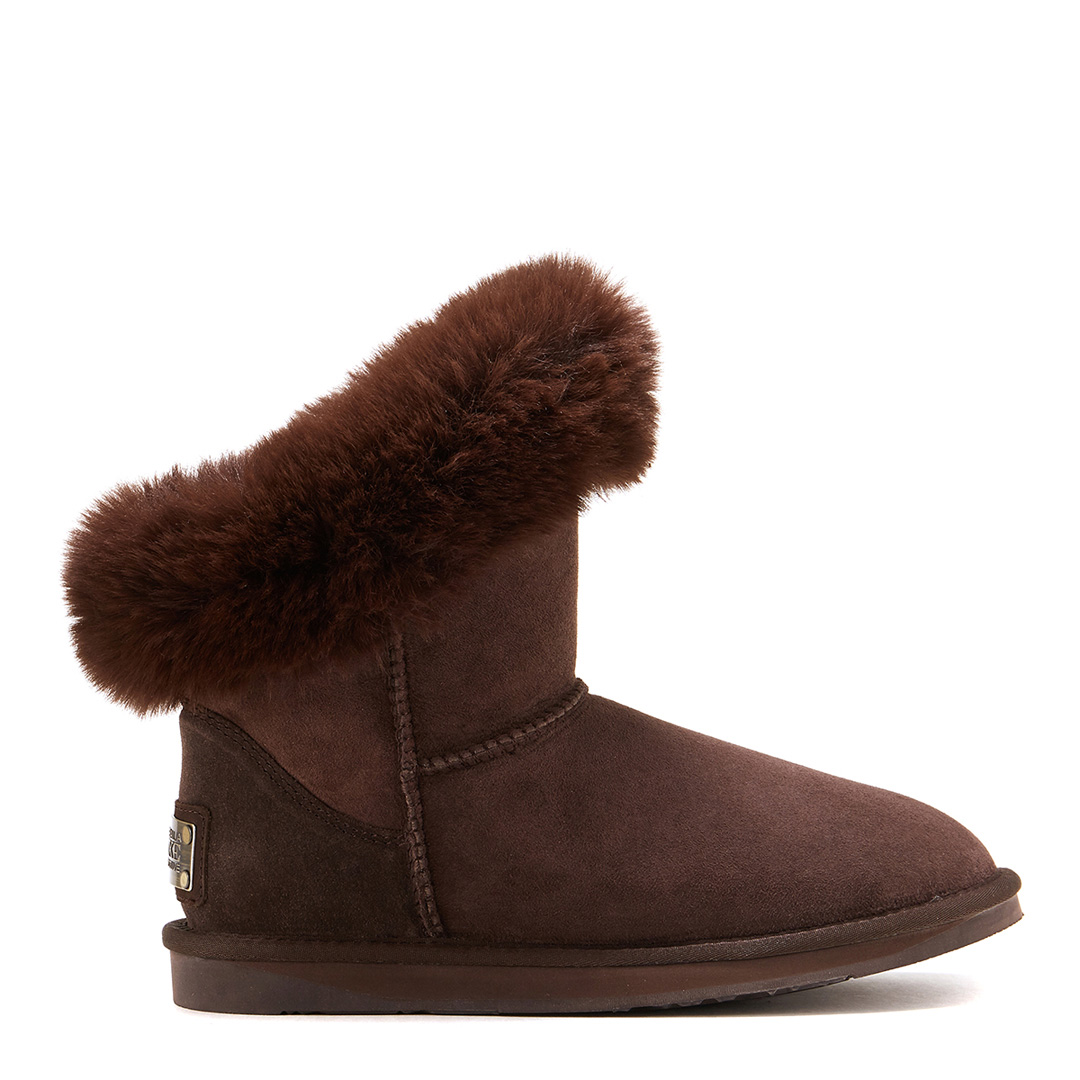 Bottes En Peau De Mouton Marron Foxy Extra Courtes